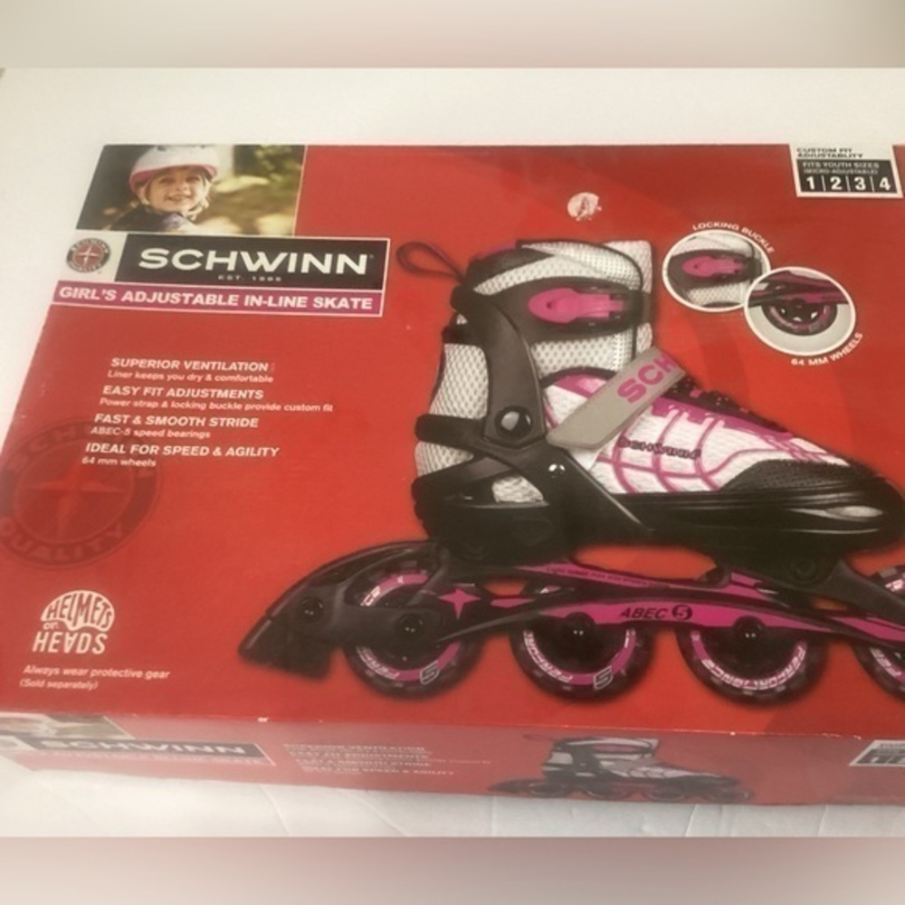 Schwinn Pink and Black Adjustable Inline Skates for Kids size 1-4